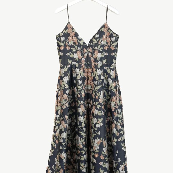 ML Monique Lhuillier Midnight Floral Jacquard Maxi Dress - Picture 3 of 11